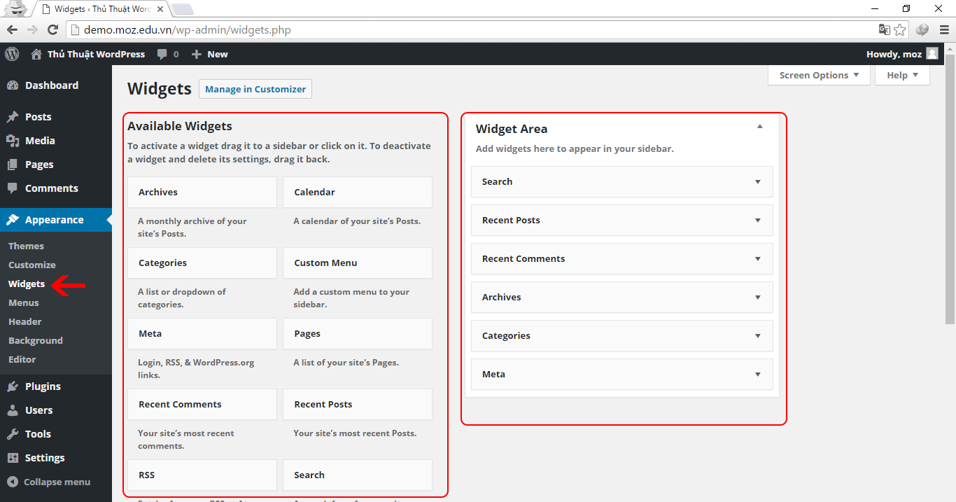 How to use Widgets in WordPress