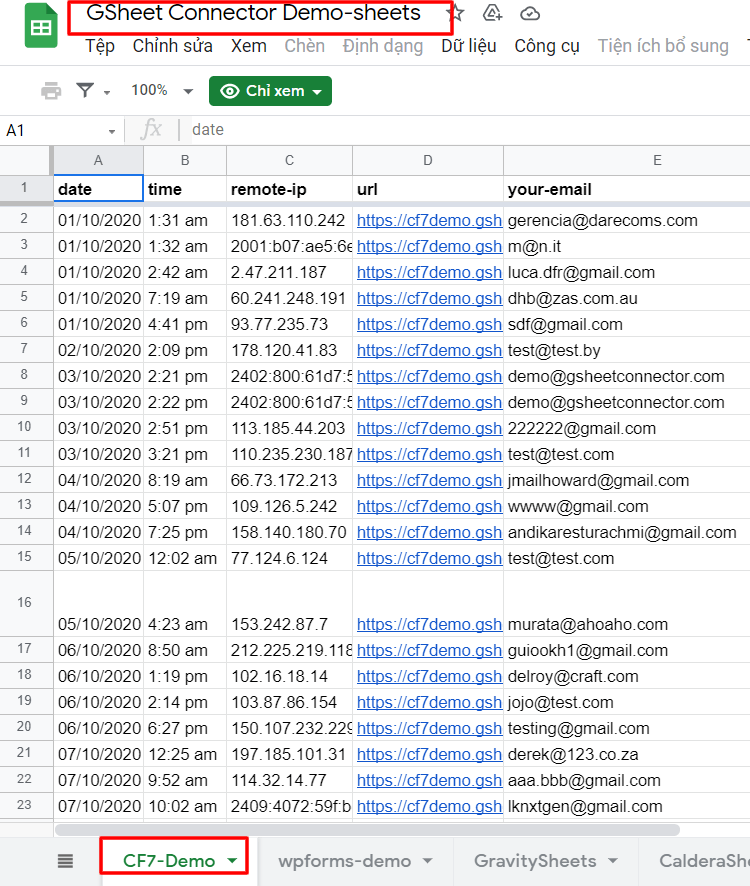 Create Spreadsheet