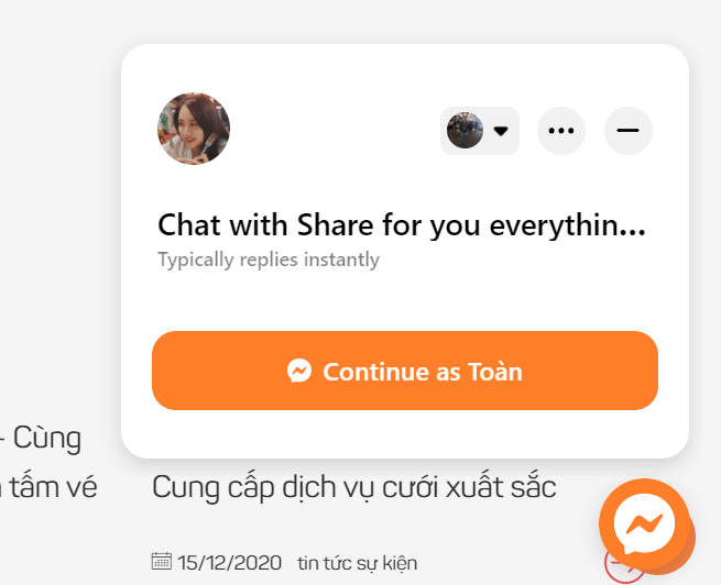 hiện plugin chat lên trang web