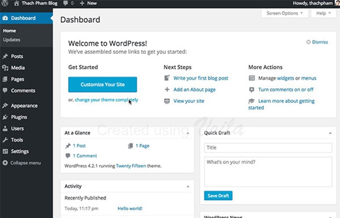 cài đặt wordpress