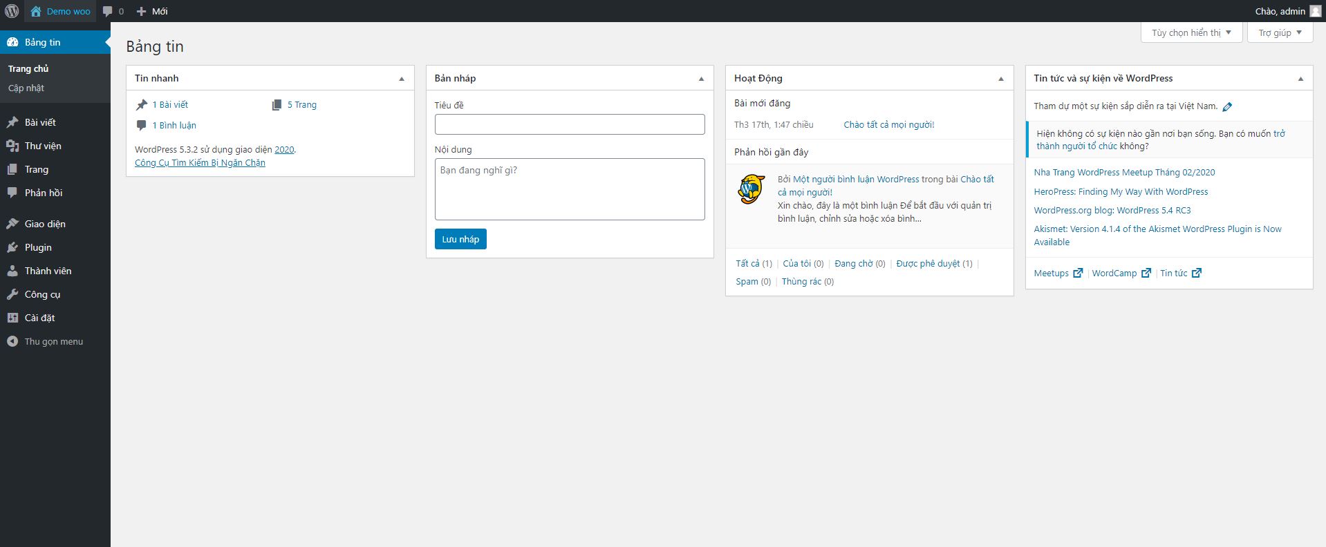 Tour the WordPress admin interface