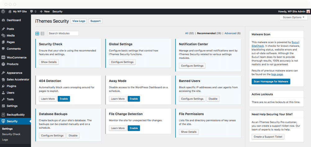 WordPress malware scanner plugin itheme security